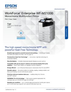 EPSON WorkForce M21000 brochure (opens specifications)