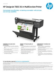 HP DesignJet T830/T850/T950 brochure (opens specifications)