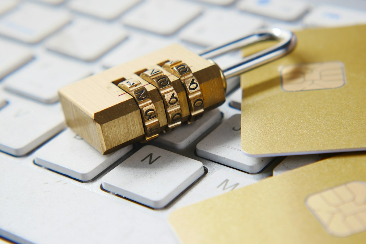 Padlock on a keyboard representing secure printing